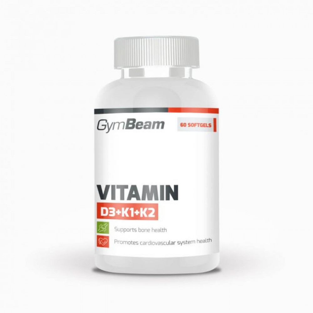Vitamín D3+K1+K2 60 kapslí - GymBeam